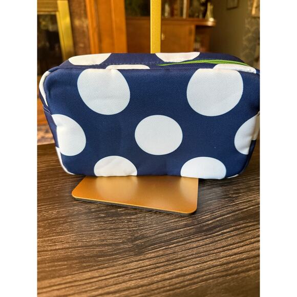 6/$25 NWOT Kate Spade x Clinique Travel Stripes PolkaDots Cosmetic Makeup Bag - Picture 3 of 5